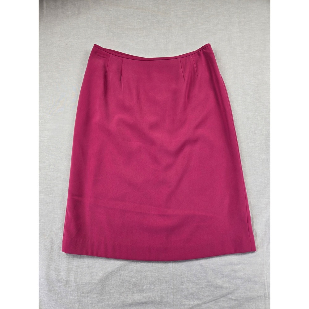 Kasper Womens Magenta Pink Polyester Crepe Lined Pencil Skirt Size 12